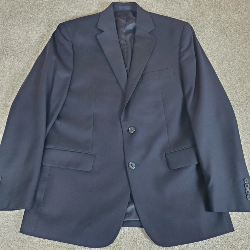 Lauren‎ Ralph Lauren Suit Coat Sports Jacket Black 40 Regular Wool Blend